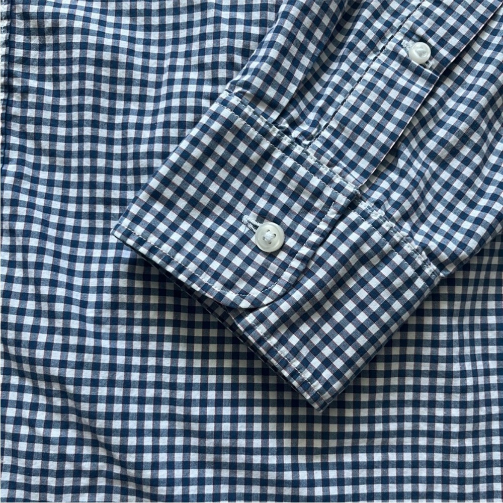 J. Crew Navy Checkered Casual Classic Fit Shirt - Picture 5 of 7
